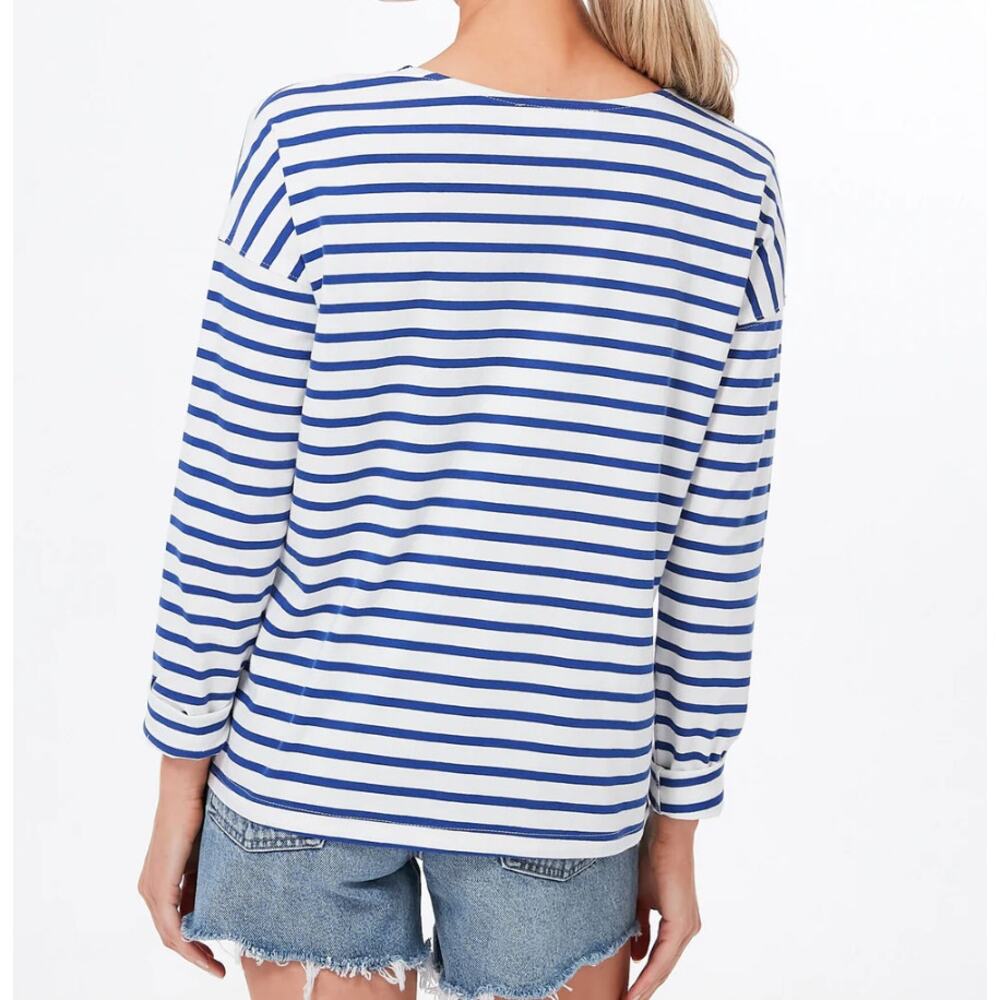 Pomander Place Hayden Blue Stripe Long Sleeve Tee (M) Tuckernuck - Picture 8 of 8